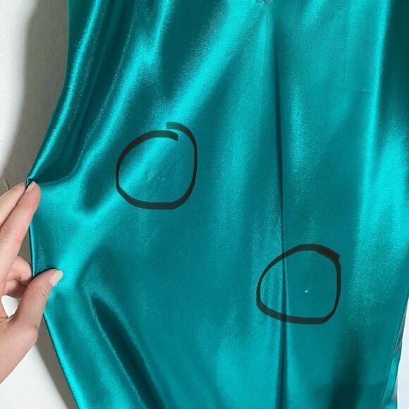 Vintage Morgan Taylor Emerald Green Lace Nightgown Negligee Maxi Dress Size L - Picture 12 of 14